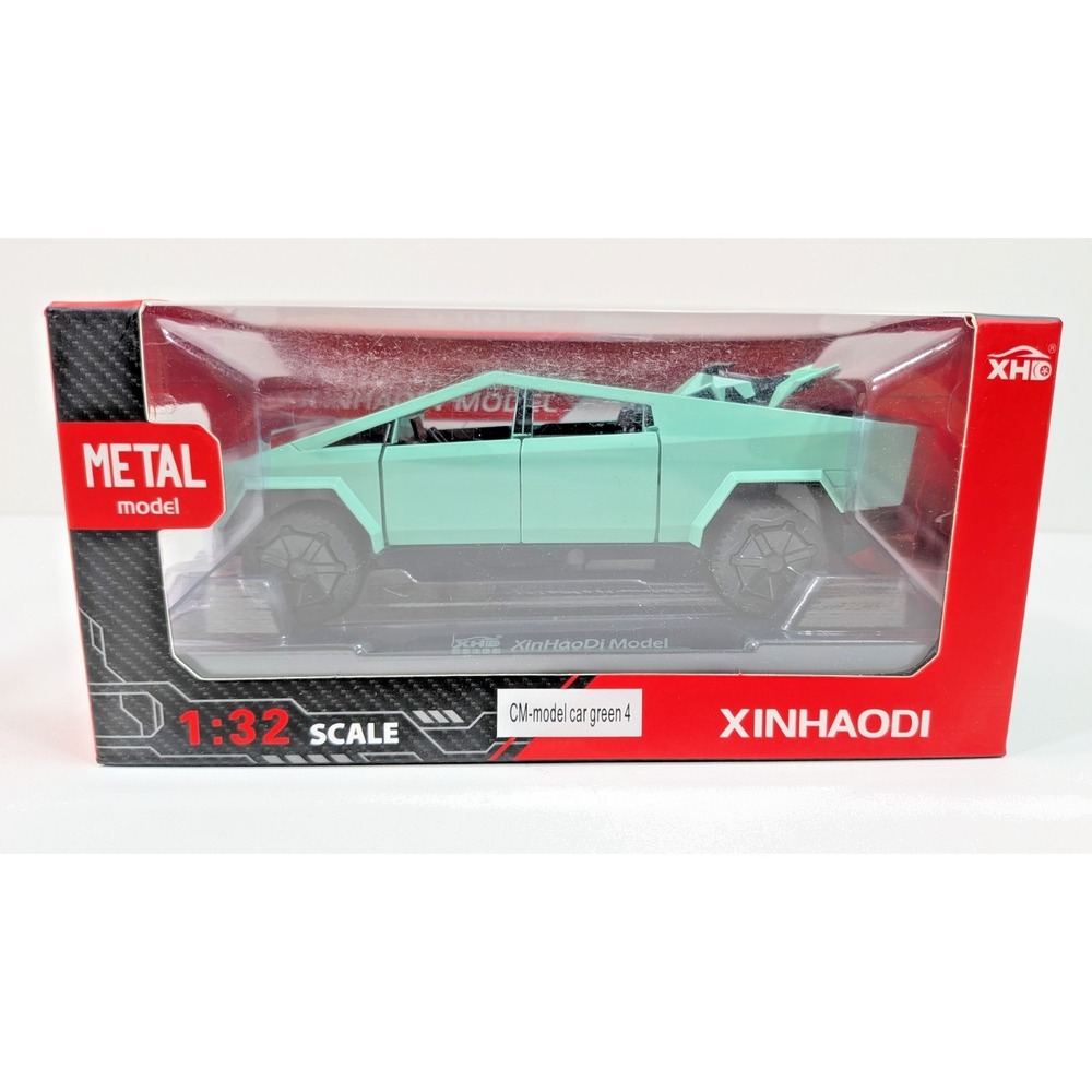 Cyber Truck Pickup SUV Model Green Pull Back Toy with Sound & Lights 1:32